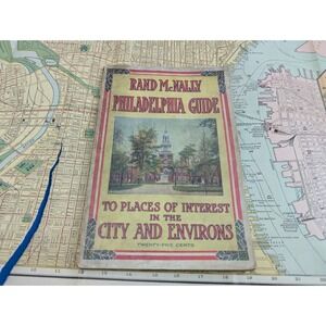 1915 Rand McNally Philadelphia Guide Places of Interest with FULL Size 1915 Map